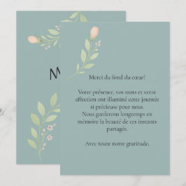 Cartão De Agradecimento Carte de remerciement simple,mariage floral