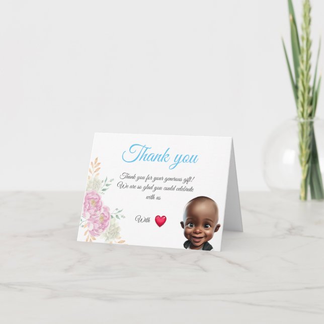 Cartão De Agradecimento Carte De Remerciements Cadeau bébé (Frente)