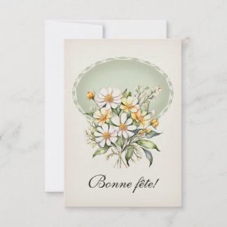 Cartão De Agradecimento Carte de voeux simple, marguerite champêtre