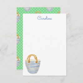 Cartão De Agradecimento Carteira de Bolsa de praia das Bolinhas de Aquarel