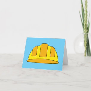 Cartão De Agradecimento Cartoon de chapéu de Duro amarelo