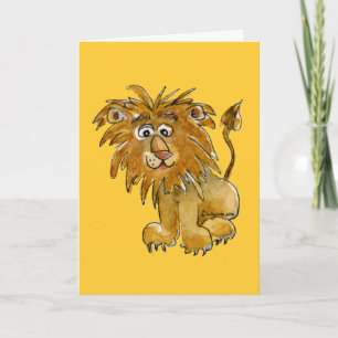 Cartão De Agradecimento Cartoon Lion Greeting Card