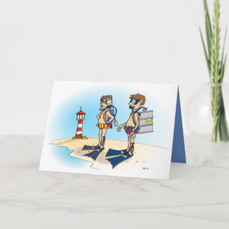 Cartão De Agradecimento Cartoon; Op duikvakantie gaan. kaart
