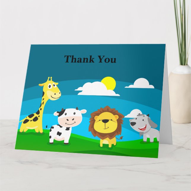 Cartão De Agradecimento Cartoons (Frente)