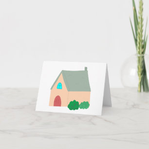 Cartão De Agradecimento Casa Aconchegante com Presente de Casa da Porta Ve