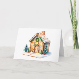 Cartão De Agradecimento Casa de Biscoito de Natal