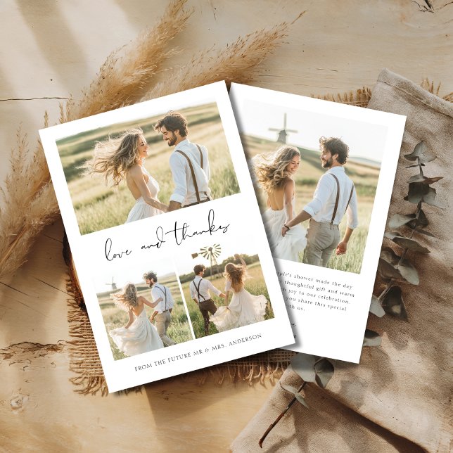 Cartão De Agradecimento Casais Chá Amor e Obrigados 4 Fotografia Bridal (Criador carregado)