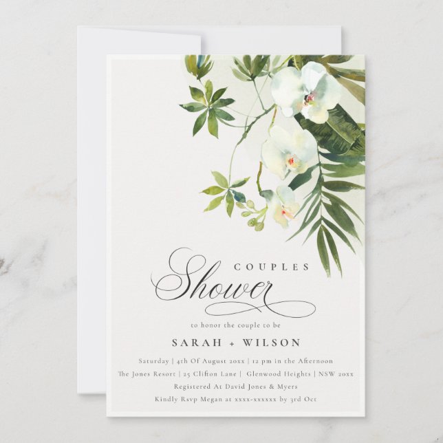 Cartão De Agradecimento Casais da fauna de orquídeas tropicais Convidam Ch (Frente)