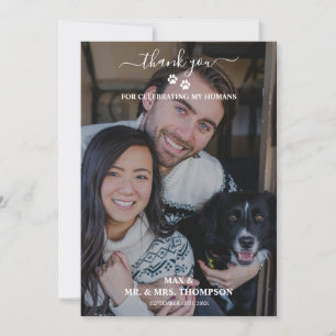 Cartão De Agradecimento Casal de Foto Moderno Casado Cachorro de Pet Meus