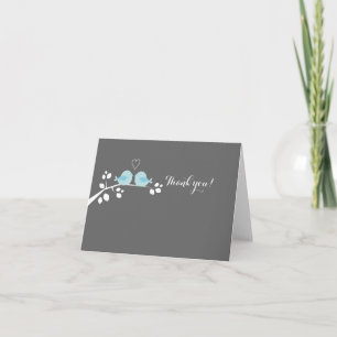 Cartão de Agradecimento Casal de Noivos Blue Bird