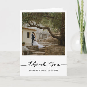 Cartão De Agradecimento Casal Fotografia Casamento Obrigado Script