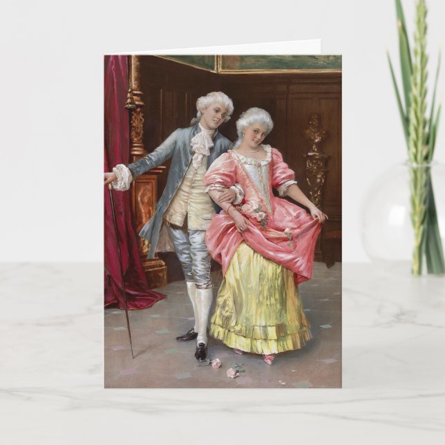 Cartão De Agradecimento Casal Rococó (Frente)