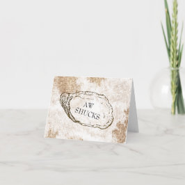 Cartão De Agradecimento Casamento à Beira-Mar com Ostras em Aquarela Moder