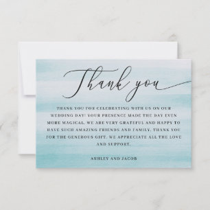 Cartão De Agradecimento Casamento à Beira-Mar   Elegante Rótulo Náutico Az