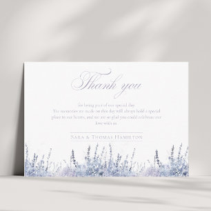 Cartão De Agradecimento Casamento Abstrato de Aquarela Lavanda Simples e N
