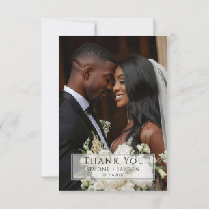 Cartão De Agradecimento Casamento Afro-Americano 2 Foto Obrigado