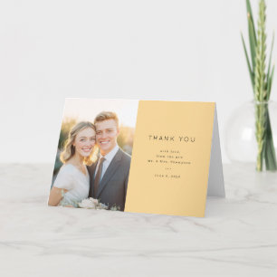 Cartão De Agradecimento Casamento Amarelo Grato Obrigado