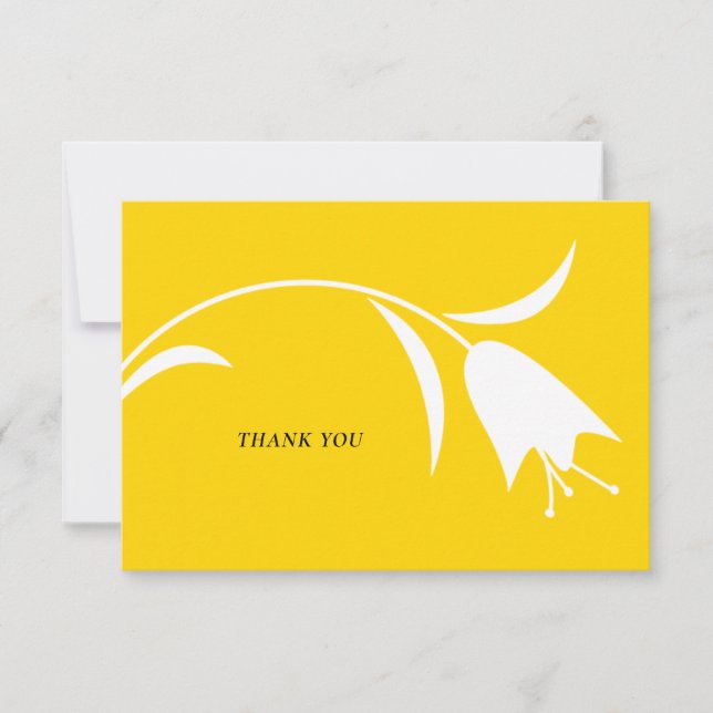 CARTÃO DE AGRADECIMENTO CASAMENTO AMARELO MOD TULIP (Frente)