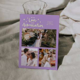 Cartão De Agradecimento Casamento Apreciação Amor Multi Foto Wisteria