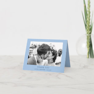 Cartão De Agradecimento Casamento Azul Céu Pastel Foto Moderna da Costa