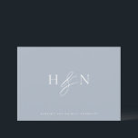 Cartão De Agradecimento Casamento Azul Elegante Monograma Dusty<br><div class="desc">Cartões de agradecimentos de monograma de casamento elegante. Esta carta monográfica do casamento apresenta uma elegante e elegante e uma tipografia clássica. Personalize adicionando seu próprio monograma e outros detalhes. Este cartões de agradecimentos de casamento de monograma minimalista também será perfeito como uma papelaria de casal.</div>