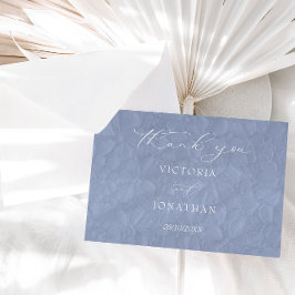 Cartão De Agradecimento Casamento Azul Empoeirado Simples