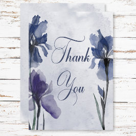 Cartão De Agradecimento Casamento Azul Iris Moderno