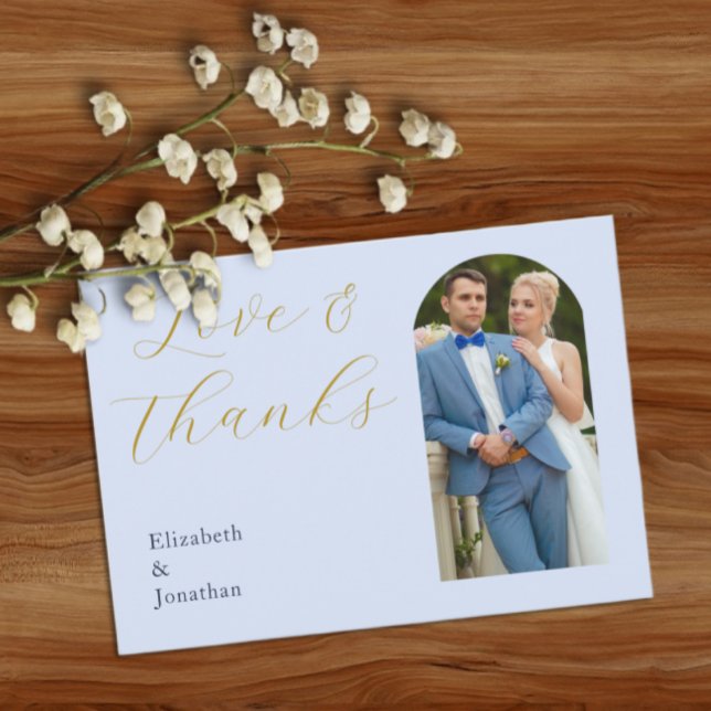 Cartão De Agradecimento Casamento Azul Opulente (Criador carregado)