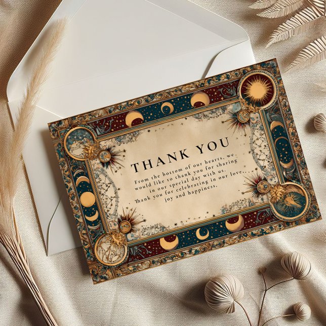 Cartão De Agradecimento Casamento Barroco Real Celestial (Criador carregado)