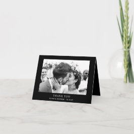 Cartão De Agradecimento Casamento Black Tie | Dobradura Moderna Simples de