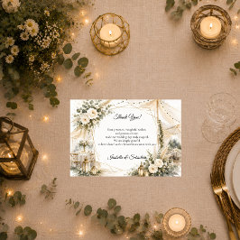 Cartão De Agradecimento Casamento Boho Elegante