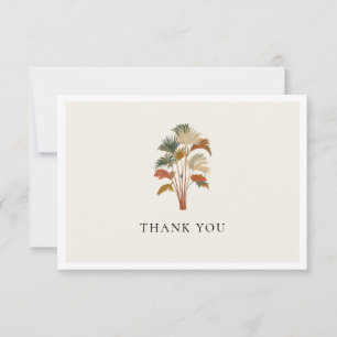 Cartão De Agradecimento Casamento Boho Pastel Aquarela Palmeiras Tropicais