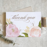 Cartão De Agradecimento Casamento Botânico de Rosas de Jardim Rosa Românti<br><div class="desc">Mande obrigado para sua família e amigos por fazer parte de seu dia especial com esse belo cartões de agradecimentos botânico. Apresenta rosas de jardim cor-de-água, cor-de-rosa, hálito de bebê e verde. Este cartões de agradecimentos botânico é perfeito para casamentos e outros eventos. Personalize adicionando seus detalhes. Este cartões de...</div>