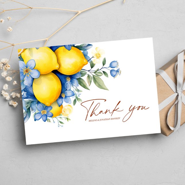 Cartão De Agradecimento Casamento Botânico Moderno Floral Elegante (Elegant Floral Botanical Modern Wedding Thank You Card)