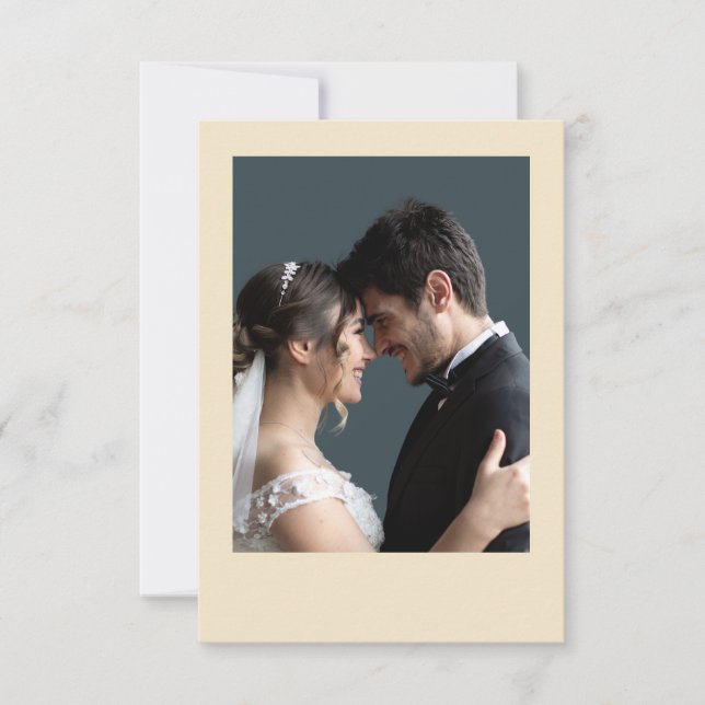 Cartão De Agradecimento Casamento Botânico Rustic Beige (Frente)