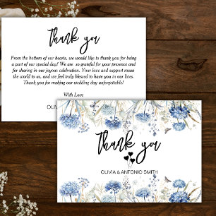 Cartão De Agradecimento Casamento Branco Simples Elegante Moderno Floral