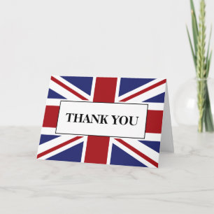 Cartão De Agradecimento Casamento Britânico entre Union Jack Flag Obrigado