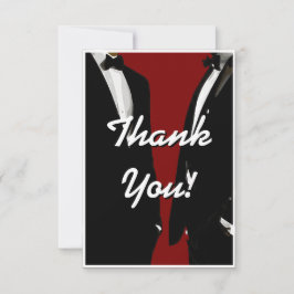Cartão De Agradecimento Casamento Burgundy Vermelho Elegante Gay Moderno
