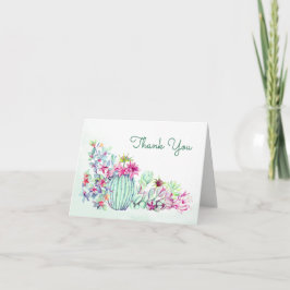 Cartão De Agradecimento Casamento Cactus e Succulents