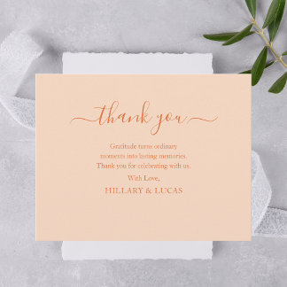 Cartão De Agradecimento Casamento Caligrafia Minimalista Moderna e Elegant