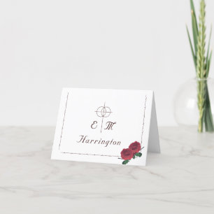 Cartão De Agradecimento Casamento católico de Rosas finos