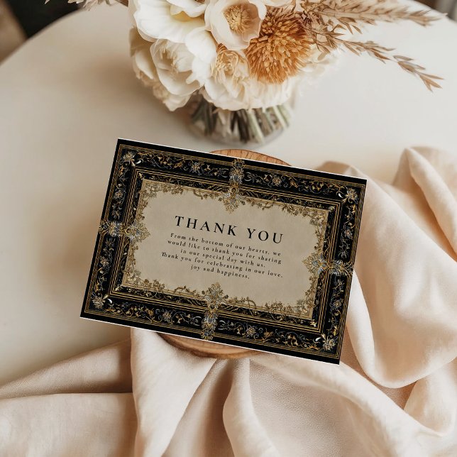 Cartão De Agradecimento Casamento Celestial Barroco Régio (Criador carregado)