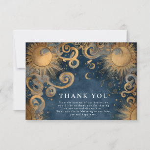 Cartão De Agradecimento Casamento Celestial do Sol da Meia-Noite