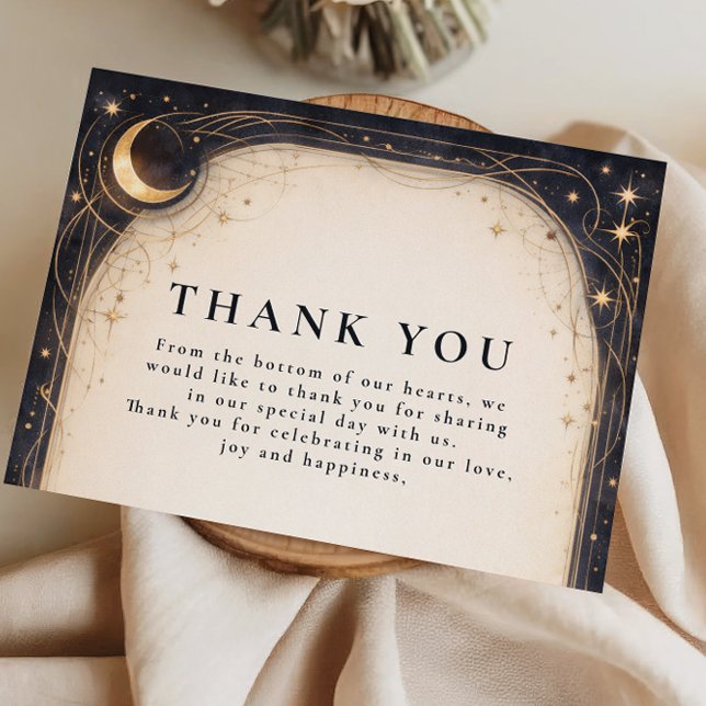 Cartão De Agradecimento Casamento Celestial Escuro (Criador carregado)