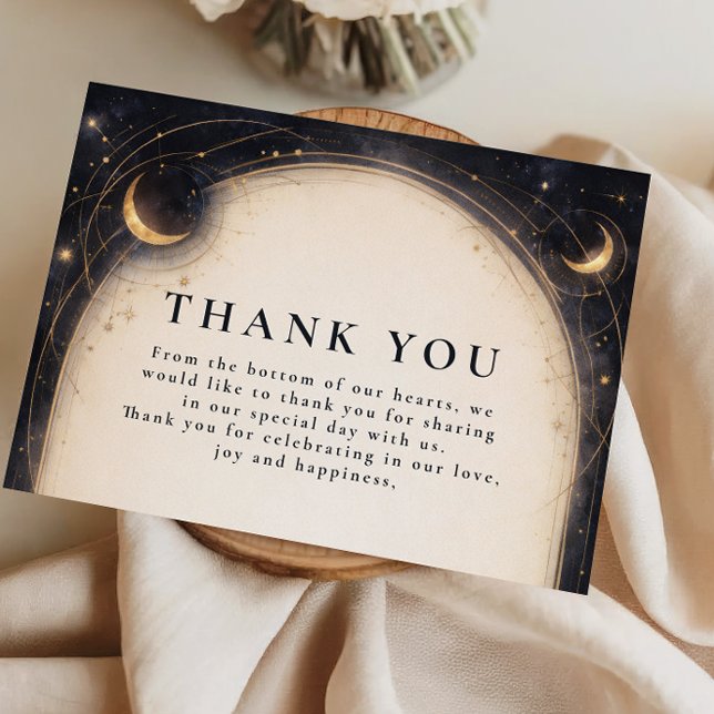 Cartão De Agradecimento Casamento Celestial Vintage (Criador carregado)