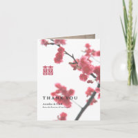 Casamento chinês de felicidade dupla Obrigado Foto