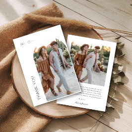 Cartão De Agradecimento Casamento Clássico Arco Foto Boho Casais Chá de No