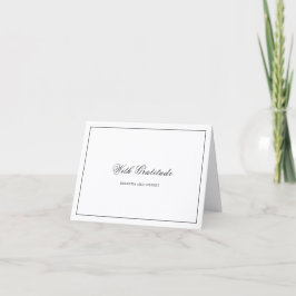 Cartão De Agradecimento Casamento Clássico atemporal Preto e Branco na Fro
