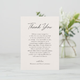 Cartão De Agradecimento Casamento Clássico Bege Elegante