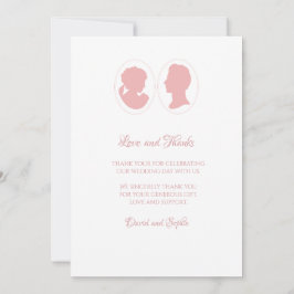 Cartão De Agradecimento Casamento Clássico de Campos Rosa de Regência